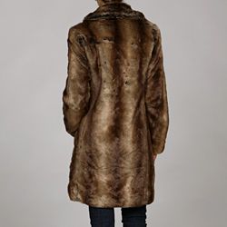MICHAEL Michael Kors Womens Faux Beaver Fur Coat