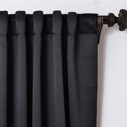 Jet Black 108 inch Blackout Curtain Panel Pair