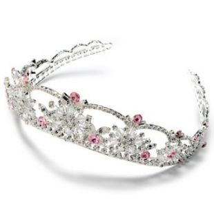 Pink Rhinestone Wedding Headband Bridal Tiara 167P