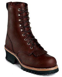 Chippewa Mens 8 Oiled Redwood Sportility Logger Style 73026 Shoes