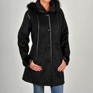 Excelled Womens Plus Size Black Faux Shearling Coat Today $115.99 5