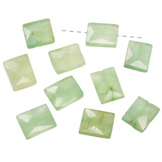 Beadaholique Green Fluorite Faceted Rectangle Gem Beads 8 15mm (Set of