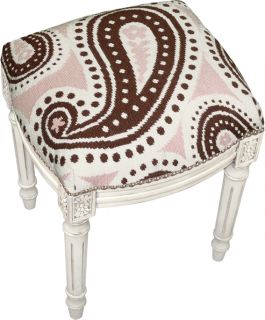 Brown and Pink Paisley Needlepoint Stool Today $104.99