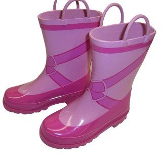 Girls Dancing Princess Ballerina Pink Rain Boots (Toddler/Little Kid)