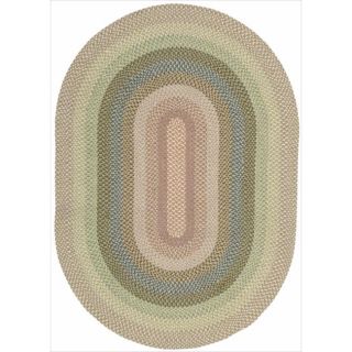 Hand woven Craftworks Braided Coral Multi Color Rug (5 x 7) Oval
