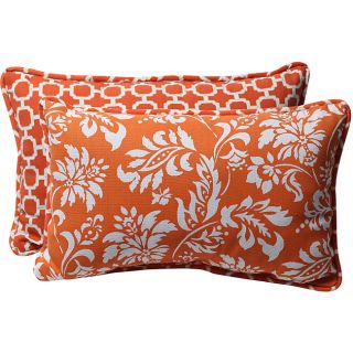 Pillow Perfect Decorative Orange/ White ReversibleOutdoor Toss Pillow