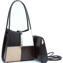 Dasein Faux Leather 2 in 1 Shoulder Bag