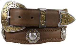 Belts Mens Western Leather Concho Belt 1 1/2 wide 32