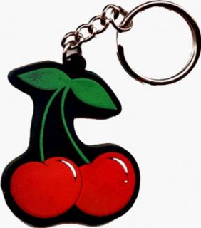 Pair of Cherries Rubber Keychain (Rockabilly Cherry