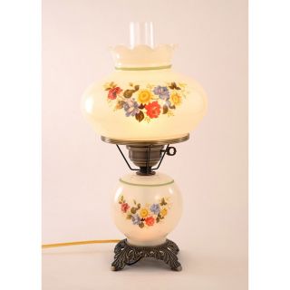 Floral Hurricane Antique Brass Finish Table Lamp Today $114.99