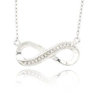 Sterling Silver Diamond Accent Infinity Necklace Jewelry