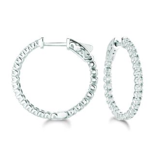 14k White Gold 1ct TDW Diamond Hoop Earrings (H I, I1 I2) Today $999