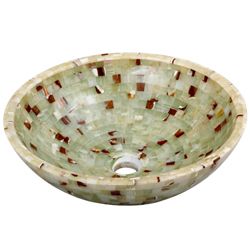 Geyser Marble Mosaic Onyx Stone Bathroom Vessel Vanity Sink