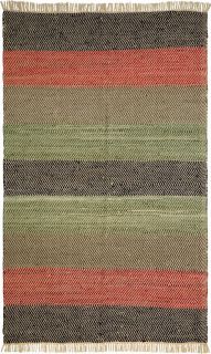 Hand woven Striped Leather Chindi Rug (8 x 10) Today $161.99 3.7 (3