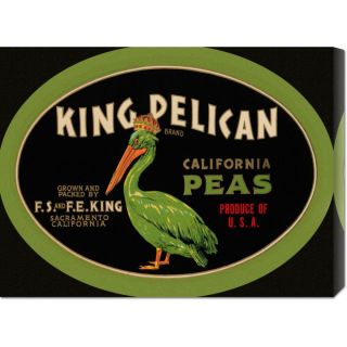 Retrolabel King Pelican California Peas Stretched Canvas Art Today