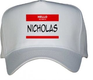 HELLO my name is NICHOLAS White Hat / Baseball Cap