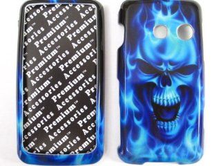 BLue Fire Skull Hard Faceplate Cover Phone Case for LG