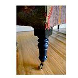 Kilim Dark Sheesham Wooden Leg Rectangular Caster Bench (India