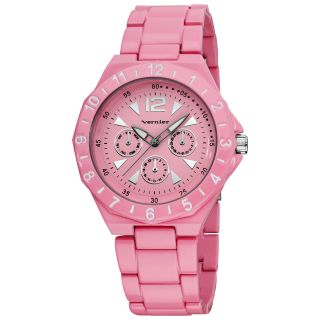 Vernier Womens Pink Sports Faux Chrono Bracelet Watch Today $27.49