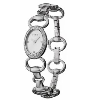 Gucci Womens 118 Tornabuoni Stainless Steel Diamond Watch YA118505