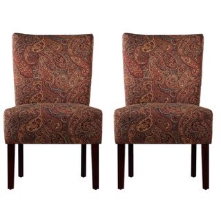 Portfolio Duet Emma Paisley Upholstered Armless Chairs (Set of 2