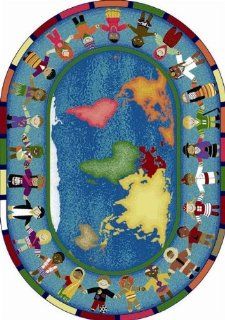 Joy Carpets Hands Around the World Kids Area Rug Size   5