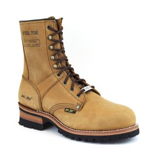AdTec Mens 9 inch Brown Steel toed Logger Boots Today $82.99