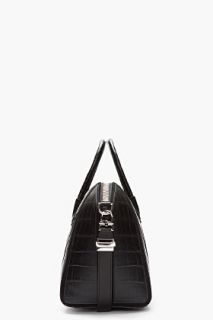 Givenchy Black Antigona Croc Embossed Patchwork Bag for women