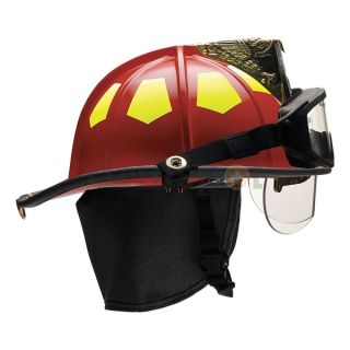 Bullard UM6RDBRK2 Fire Helmet, Red, Fiberglass
