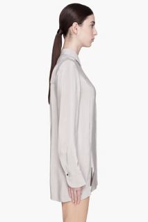 Matthew Williamson Silver Grey Floating Tailored Silk Blouse for women