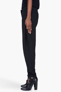 Michael Angel Tapered Black Wool Forth Coming Pants for women