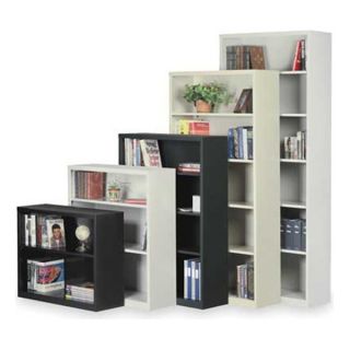 Approved Vendor 2HFG9 Bookcase, Steel, 6 Shelf, Black, 84Hx34 1/2W