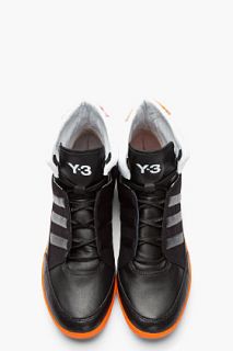 Y 3 Black And Orange Honja High top Sneakers for men