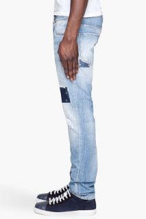 Dsquared2 Indigo Patched 12 Oz Slim Jeans for men