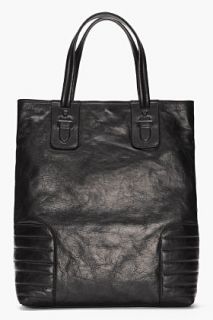 Neil Barrett Black Quilted Leather Budapest Shopping Tote for men