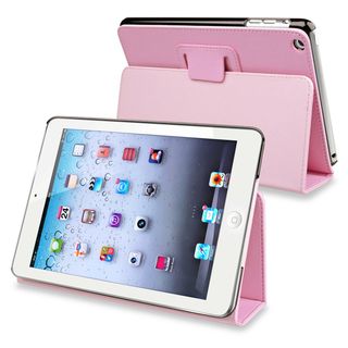 BasAcc Light Pink Snap on Leather Case with Stand for Apple iPad Mini