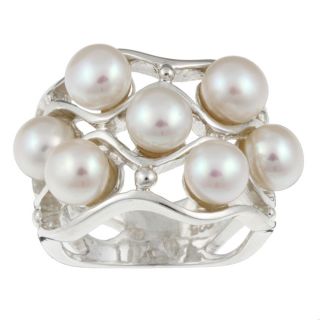 Sterling Silver Freshwater Pearl Cluster Ring