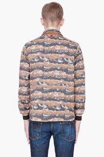 White Mountaineering Brown Corduroy trimmed Camo Jacket for men