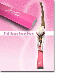 9 foot Nastia Liukin Pink Suede Foam Balance Beam American