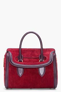 Alexander McQueen Maroon Suede Heroine Tote for women