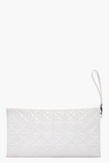 Gareth Pugh Medium White Patent Embossed Clutch for women