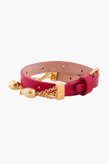 Alexander McQueen Burgundy Double Wrap Bracelet for women