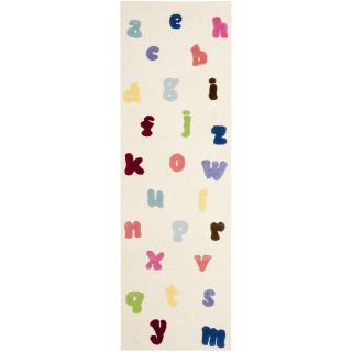 Handmade Childrens Alphabet Ivory N. Z. Wool Rug (23 x 8) Was $89