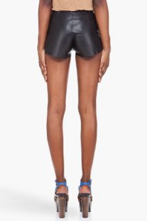 R13 Black Leather Shorts for women