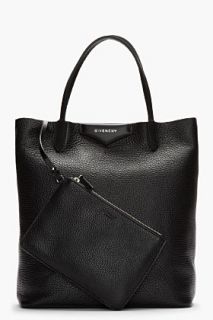 Givenchy Black & White Leather Antigona Shopper Tote for women