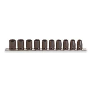 Proto J74202 Impact Socket Set, 1/2 Dr, 6 Pt, mm, 10 Pc