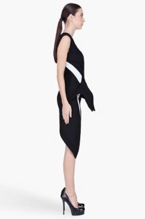 Mugler Black Wool Padded Cutout Dress for women