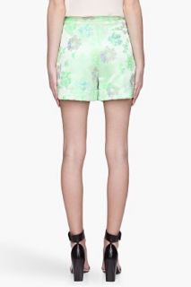 Matthew Williamson Lime Green Tailored Jacquard Shorts for women