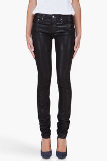 Helmut Skinny Glossed Black Jeans for women