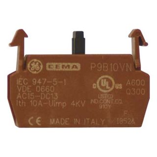 General Electric P9B10VN Auxiliary Contact, IEC, 1NO, Rear Mount